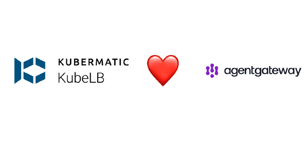 The KubeLB and agentgateway logos with a heart between them