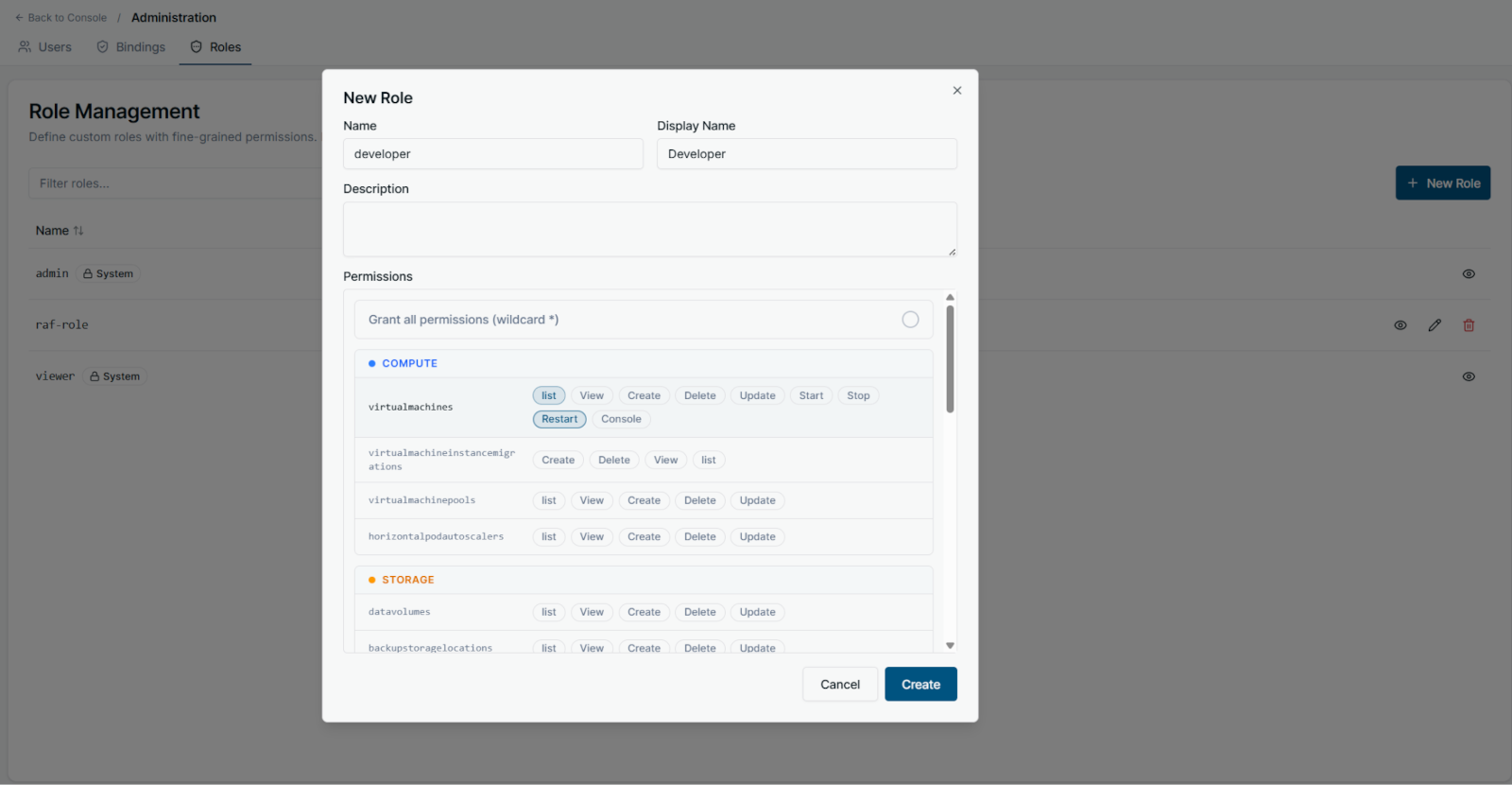 Kubermatic Role Management Settings